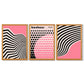 Set aus 3 Bauhaus Pink Modernen Gerahmten Kunstdrucken