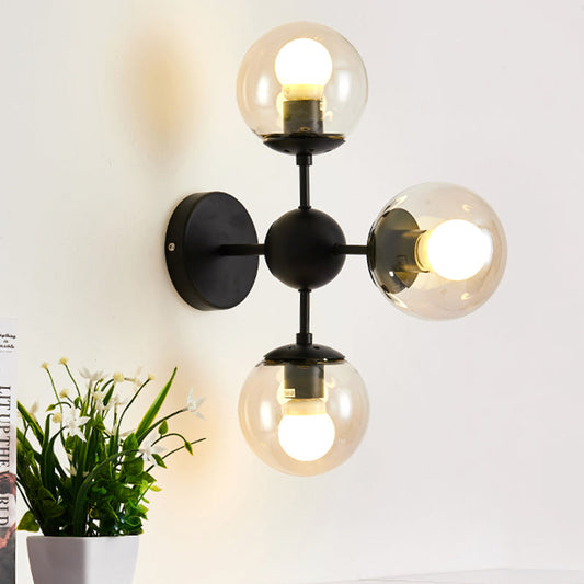 Frendorf | Ein Wandlicht mit rundem Schirm, klares Glas, modernes Wohnzimmer Beleuchtungselement