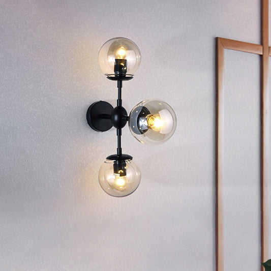 Frendorf | Ein Wandlicht mit rundem Schirm, klares Glas, modernes Wohnzimmer Beleuchtungselement