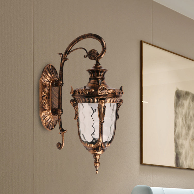 Frendorf | 1 Licht Wandmontage Verlichting Lodges Eikelvorm Duidelijk Waterglas Wandlamp Sconces in Messing