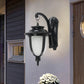 Frendorf | 1 Glühbirne Urn Form Wandleuchte Land Schwarz/Bronze Weißes Glas Wetterfest Wandleuchtenfixture