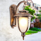 Frendorf | 1 Glühbirne Urn Form Wandleuchte Land Schwarz/Bronze Weißes Glas Wetterfest Wandleuchtenfixture