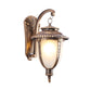 Frendorf | 1 Glühbirne Urn Form Wandleuchte Land Schwarz/Bronze Weißes Glas Wetterfest Wandleuchtenfixture
