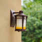Frendorf | 1-Licht Wandleuchte Bauernhaus Glas Weiß/Weiß und Gelbes Glas Wandmontierte Beleuchtung in Kupfer für Innenhof