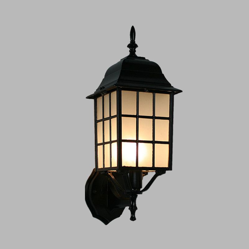 Frendorf | 1-Wandlamp Sfeervolle Rastervorm Aluminium Wandgemonteerde Verlichting met Frosted Glas Kap in Zwart