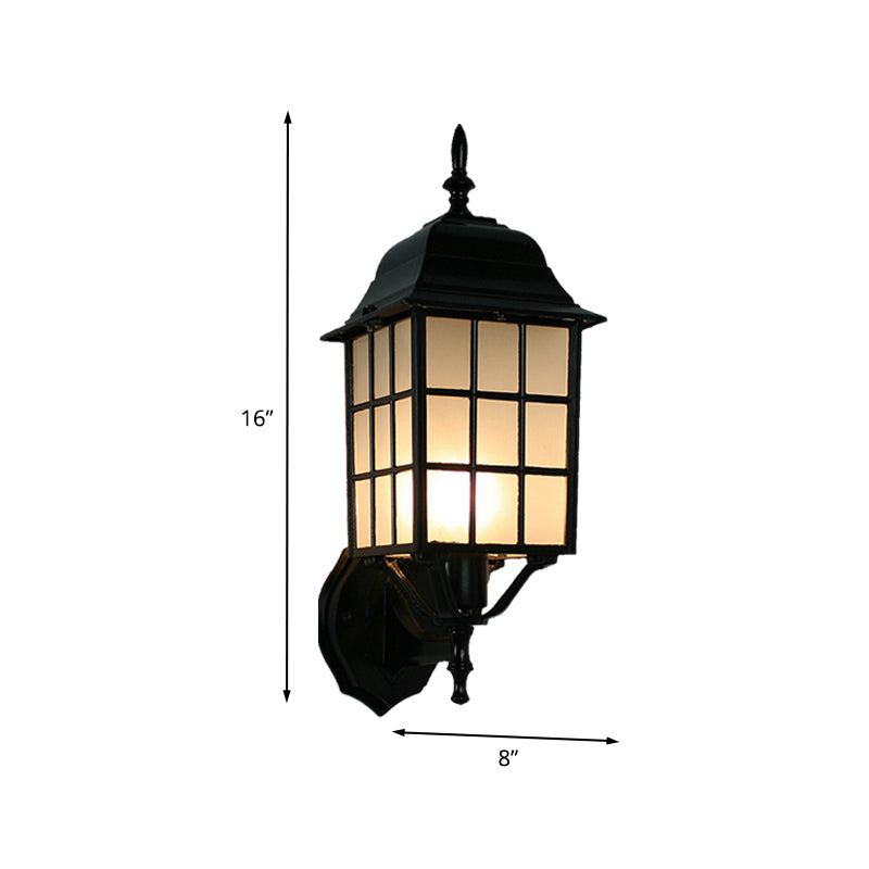 Frendorf | 1-Wandlamp Sfeervolle Rastervorm Aluminium Wandgemonteerde Verlichting met Frosted Glas Kap in Zwart