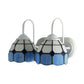 Frendorf | Ruitpatroon Wandlamp Barok Blauw/Oranje Glas 2 Hoofden Witte Wandverlichting