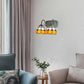 Frendorf | Ruitpatroon Wandlamp Barok Blauw/Oranje Glas 2 Hoofden Witte Wandverlichting