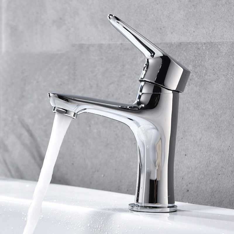 Frendorf | Basic Metall Waschbecken Wasserhahn Silber Badezimmer Wasserhahn mit Hebelgriff