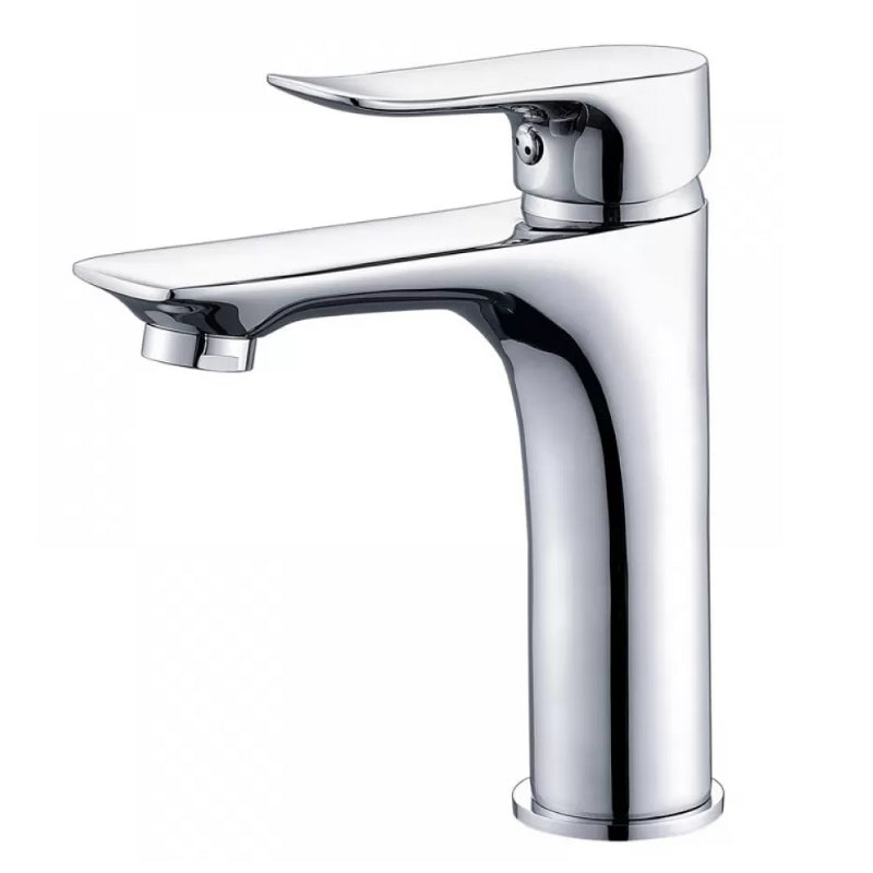 Frendorf | Basic Metall Waschbecken Wasserhahn Silber Badezimmer Wasserhahn mit Hebelgriff