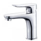 Frendorf | Basic Metall Waschbecken Wasserhahn Silber Badezimmer Wasserhahn mit Hebelgriff