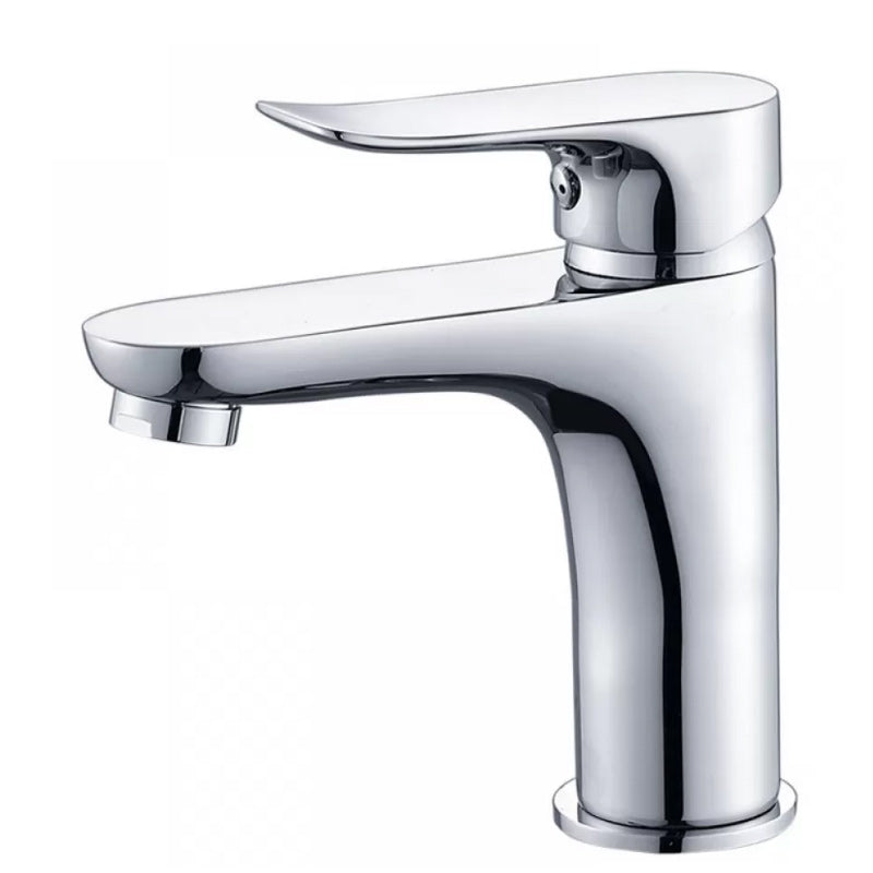 Frendorf | Basic Metall Waschbecken Wasserhahn Silber Badezimmer Wasserhahn mit Hebelgriff