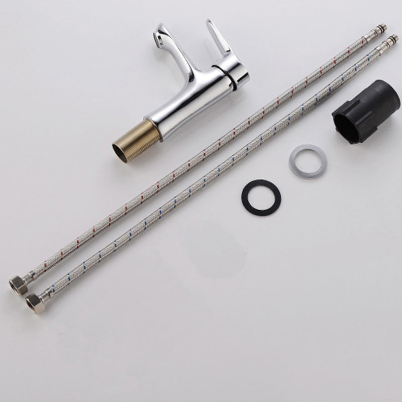 Frendorf | Basic Metall Waschbecken Wasserhahn Silber Badezimmer Wasserhahn mit Hebelgriff