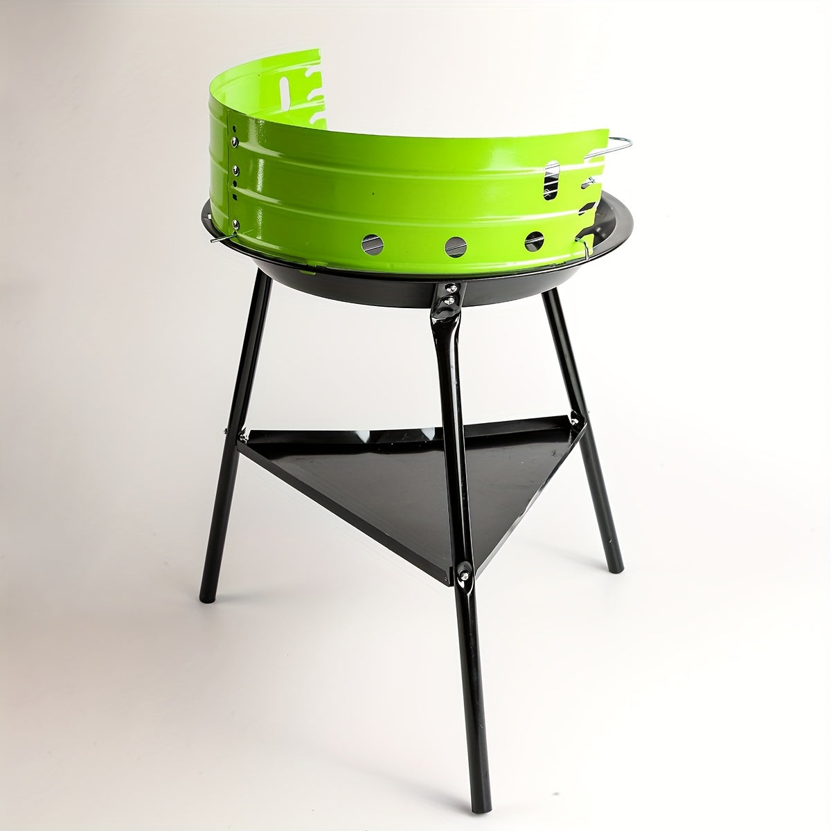 Frendorf | Flammoro Kompaktgrill | Mobiler Rundgrill | Mit Windschutz & Ablage | Für Balkon & Camping