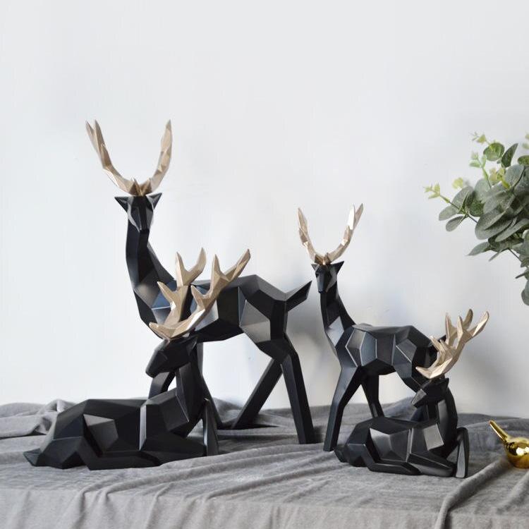 Frendorf | Abstrakte Hirschfiguren Set aus Harz (2er-Set)