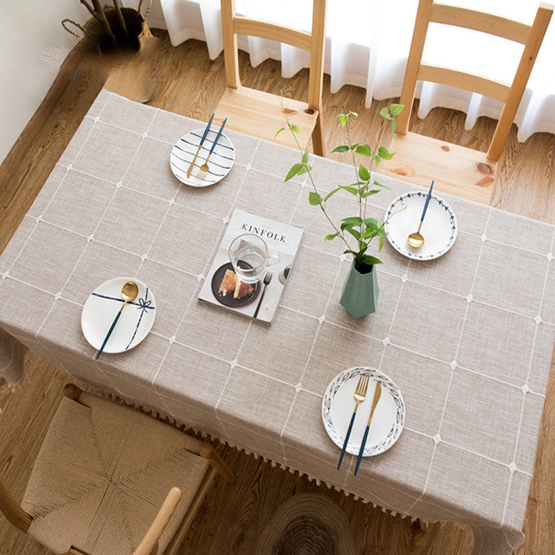 Wasserdicht Ölbeständig Rechteckige Tischdecke Baumwolle Leinen Faltenresistente Tischdecke für Küche Esszimmer Buffet Party