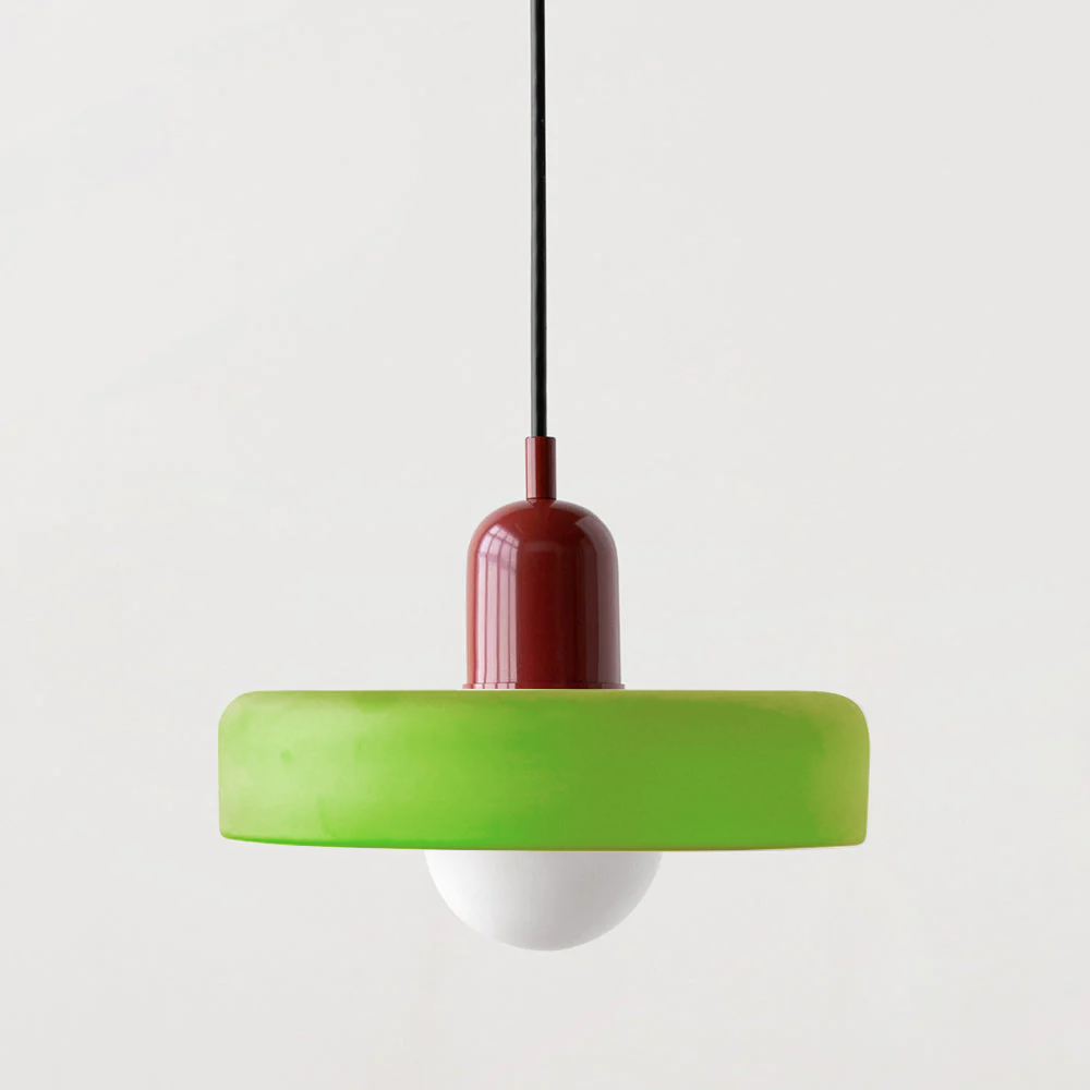 Frendorf |  Pendelleuchte aus farbigem Glas | Elegante Hängeleuchte im Bauhaus-Stil | Designlampe für Wohnzimmer & Esszimmer