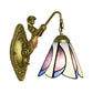 Frendorf | 1 Kop Petal Wandmontage Licht Tiffany Geel/Blauw-Wit Glas Wandlamp Met Sirene Achterplaat