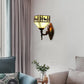 Frendorf | Lodge Glas-in-lood Wandverlichting met Gebogen Arm Enkele Licht Mini Wandmontage Licht
