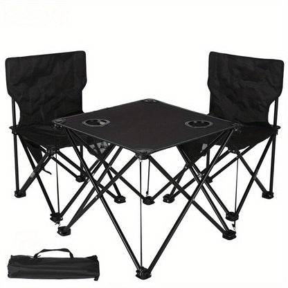 Frendorf | Faltbares Garten-Set mit Tisch und Stühlen – Tragbar für Camping und Grillen