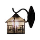 Frendorf | Lodge Glas-in-lood Wandverlichting met Gebogen Arm Enkele Licht Mini Wandmontage Licht
