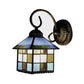Frendorf | Lodge Glas-in-lood Wandverlichting met Gebogen Arm Enkele Licht Mini Wandmontage Licht