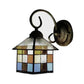 Frendorf | Lodge Glas-in-lood Wandverlichting met Gebogen Arm Enkele Licht Mini Wandmontage Licht