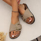 Frendorf | Damen Kork Pantoletten mit Schnallenriemen Design