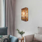 Frendorf | Rechteckige Wandbeleuchtung mit Muschel-Schirm 2 Glühbirnen Tiffany Wandmontierte Beleuchtung in Beige