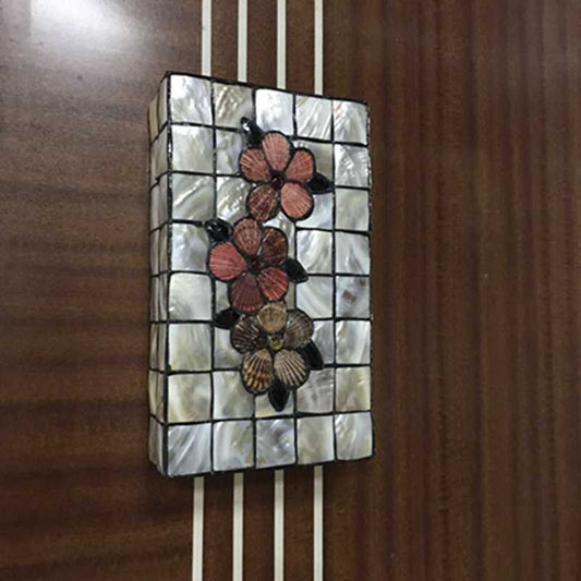 Frendorf | Rechteckige Wandbeleuchtung mit Muschel-Schirm 2 Glühbirnen Tiffany Wandmontierte Beleuchtung in Beige