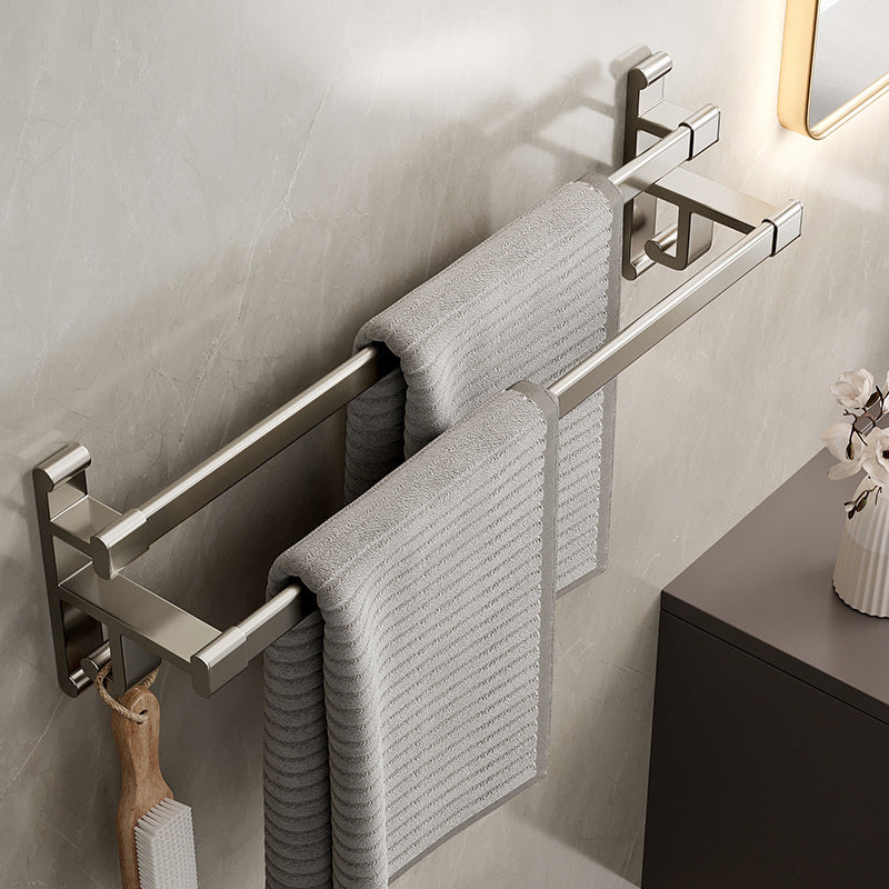 Frendorf | Graues Badezimmer Zubehör Set Zeitgenössischer Stil Aluminium Handtuchstange