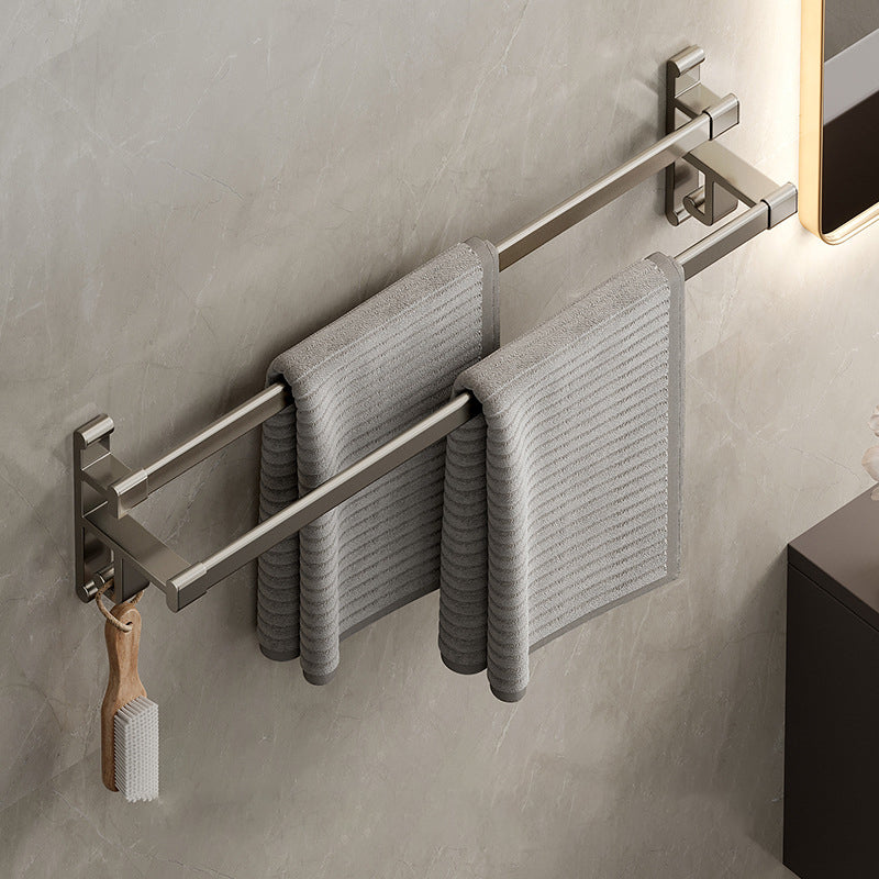 Frendorf | Graues Badezimmer Zubehör Set Zeitgenössischer Stil Aluminium Handtuchstange