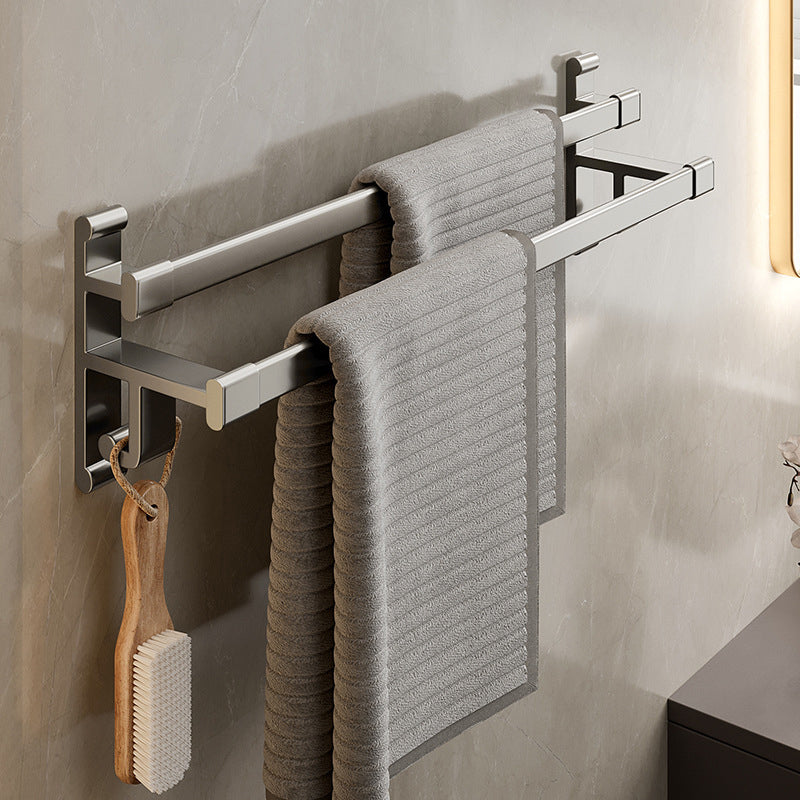 Frendorf | Graues Badezimmer Zubehör Set Zeitgenössischer Stil Aluminium Handtuchstange