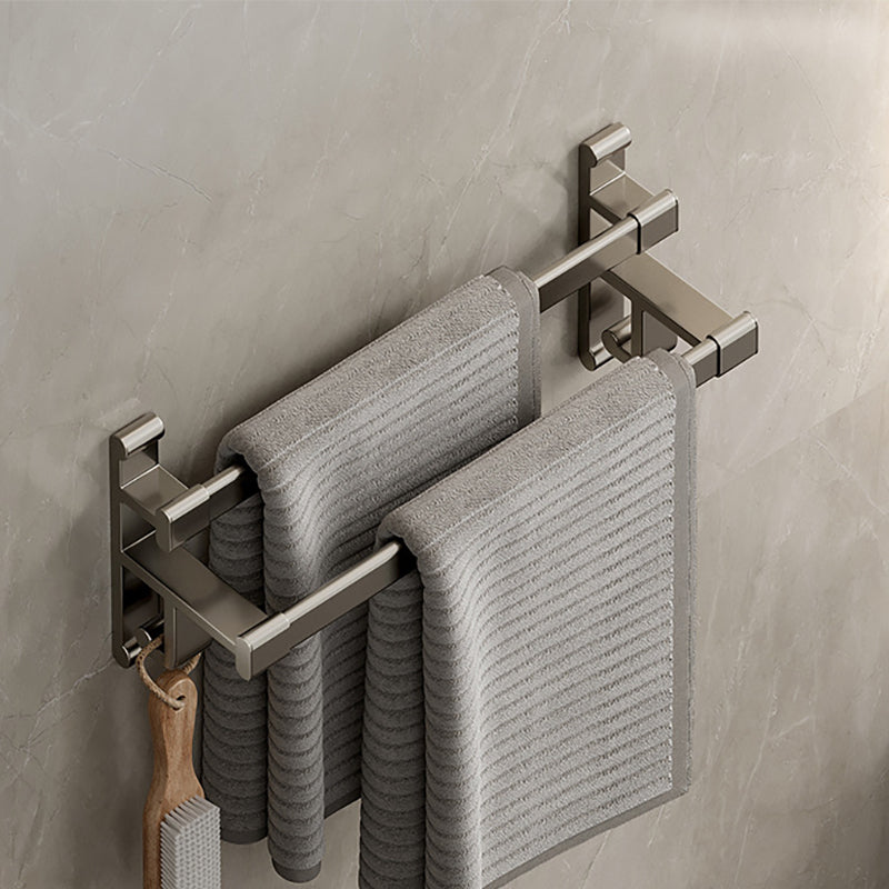 Frendorf | Graues Badezimmer Zubehör Set Zeitgenössischer Stil Aluminium Handtuchstange