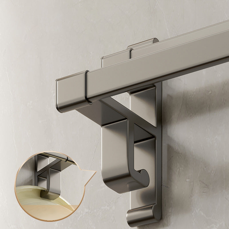 Frendorf | Graues Badezimmer Zubehör Set Zeitgenössischer Stil Aluminium Handtuchstange