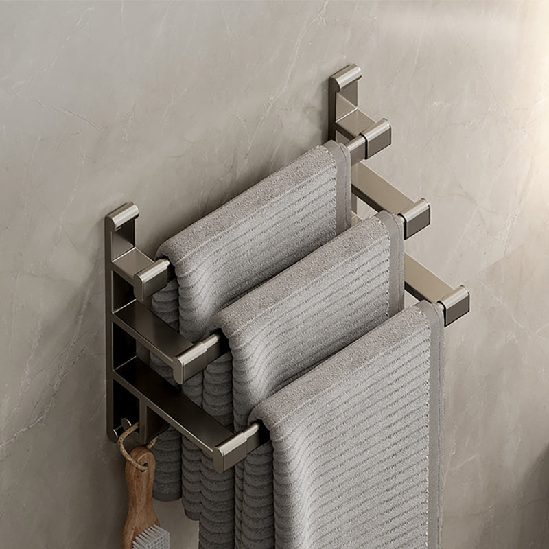 Frendorf | Graues Badezimmer Zubehör Set Zeitgenössischer Stil Aluminium Handtuchstange