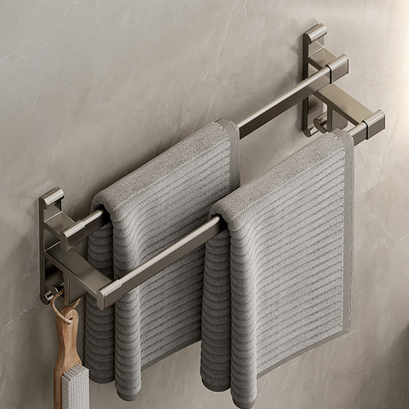 Frendorf | Graues Badezimmer Zubehör Set Zeitgenössischer Stil Aluminium Handtuchstange
