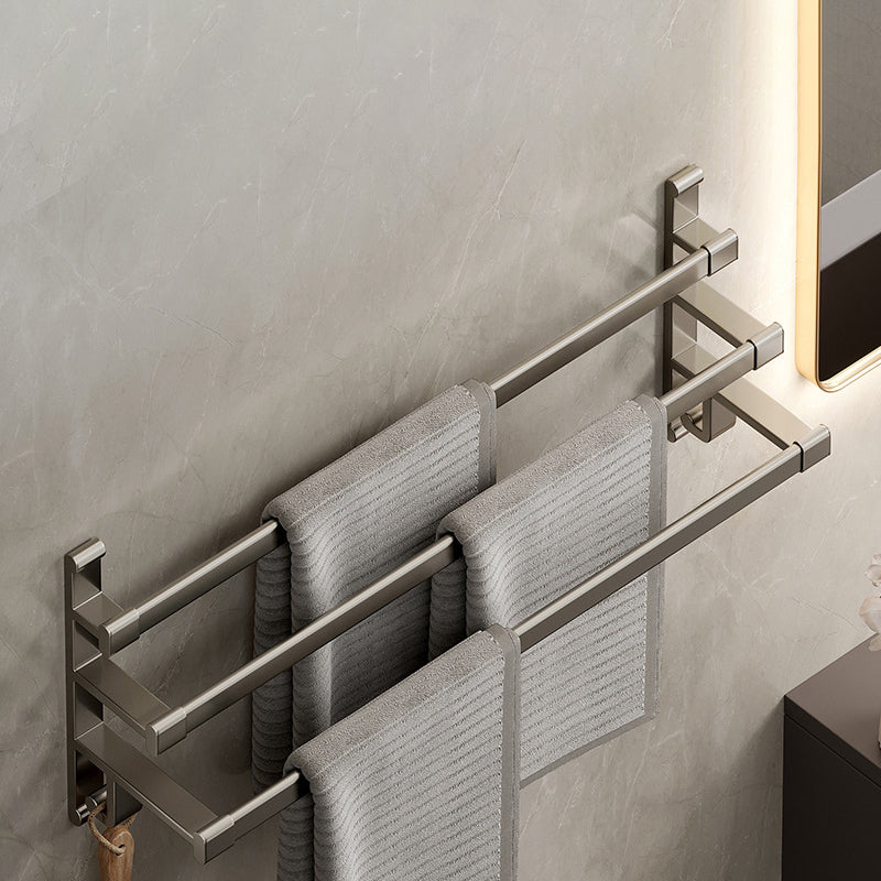 Frendorf | Graues Badezimmer Zubehör Set Zeitgenössischer Stil Aluminium Handtuchstange
