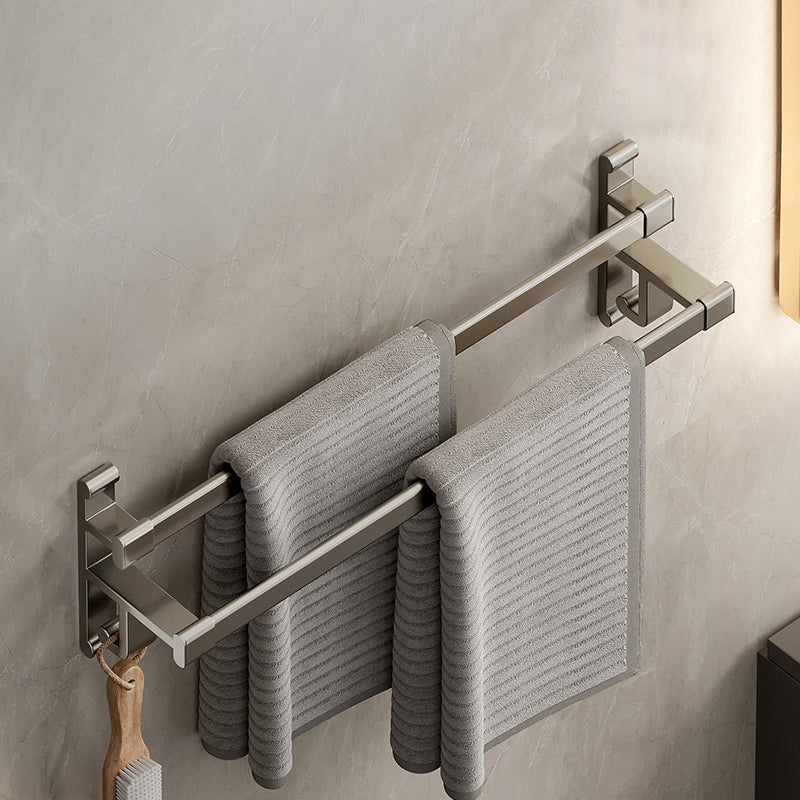 Frendorf | Graues Badezimmer Zubehör Set Zeitgenössischer Stil Aluminium Handtuchstange