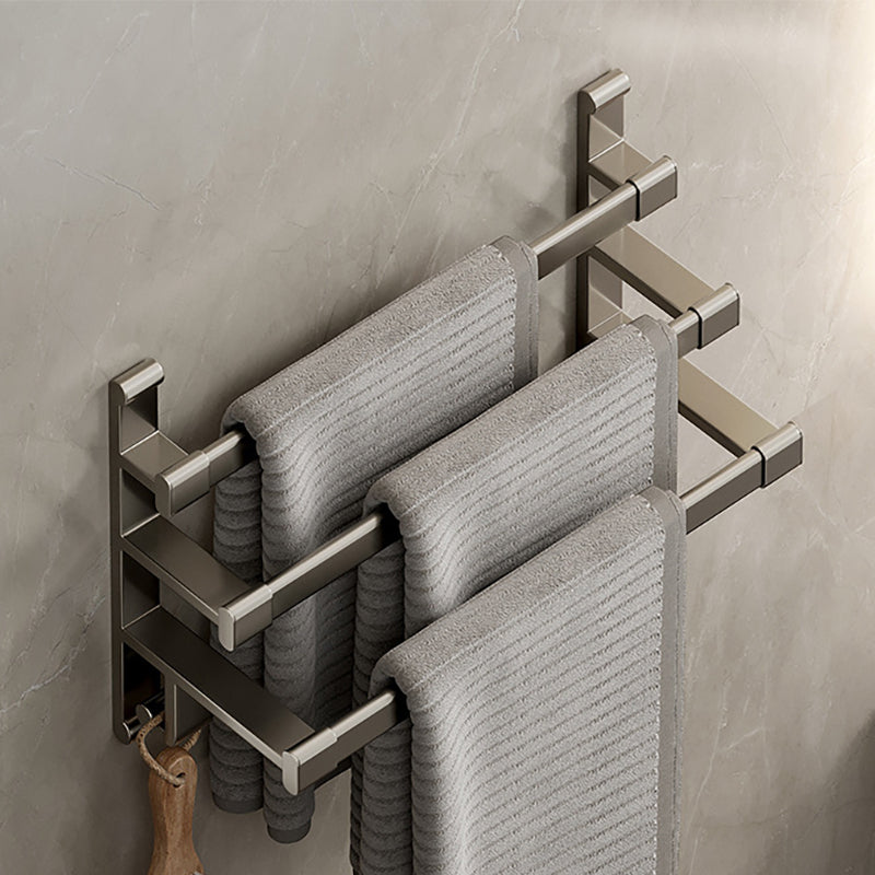 Frendorf | Graues Badezimmer Zubehör Set Zeitgenössischer Stil Aluminium Handtuchstange