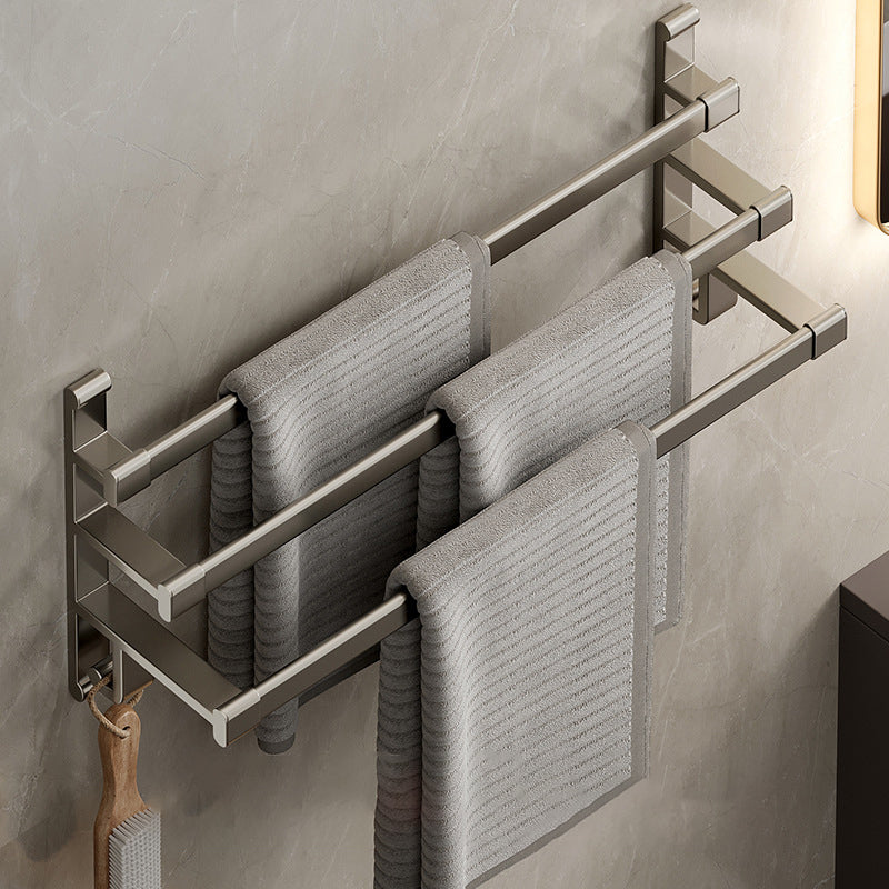 Frendorf | Graues Badezimmer Zubehör Set Zeitgenössischer Stil Aluminium Handtuchstange