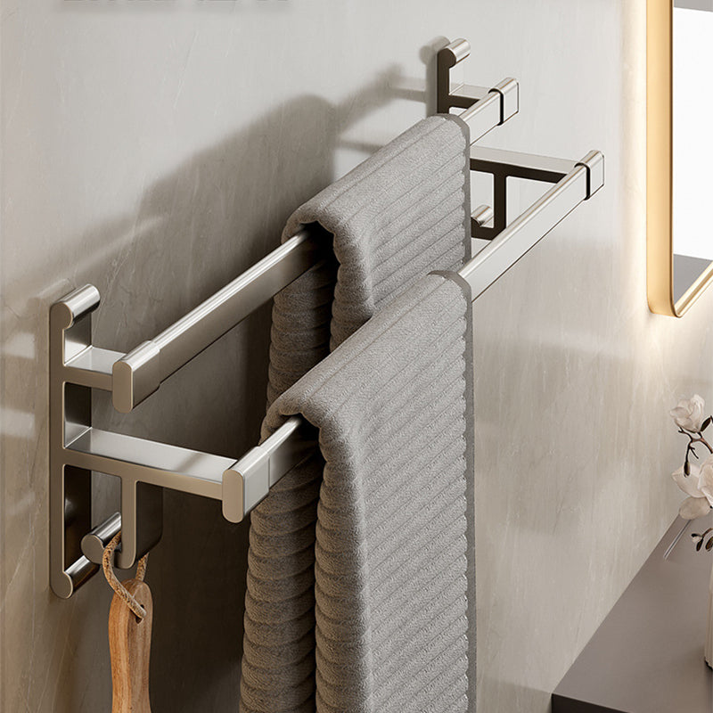 Frendorf | Graues Badezimmer Zubehör Set Zeitgenössischer Stil Aluminium Handtuchstange