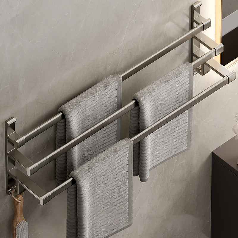 Frendorf | Graues Badezimmer Zubehör Set Zeitgenössischer Stil Aluminium Handtuchstange
