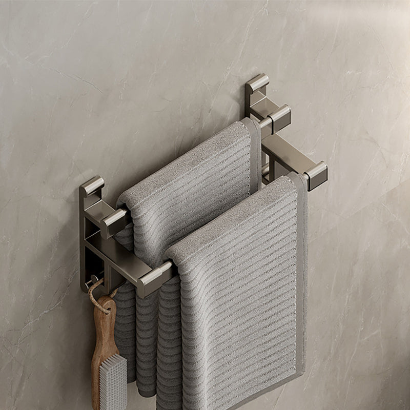 Frendorf | Graues Badezimmer Zubehör Set Zeitgenössischer Stil Aluminium Handtuchstange