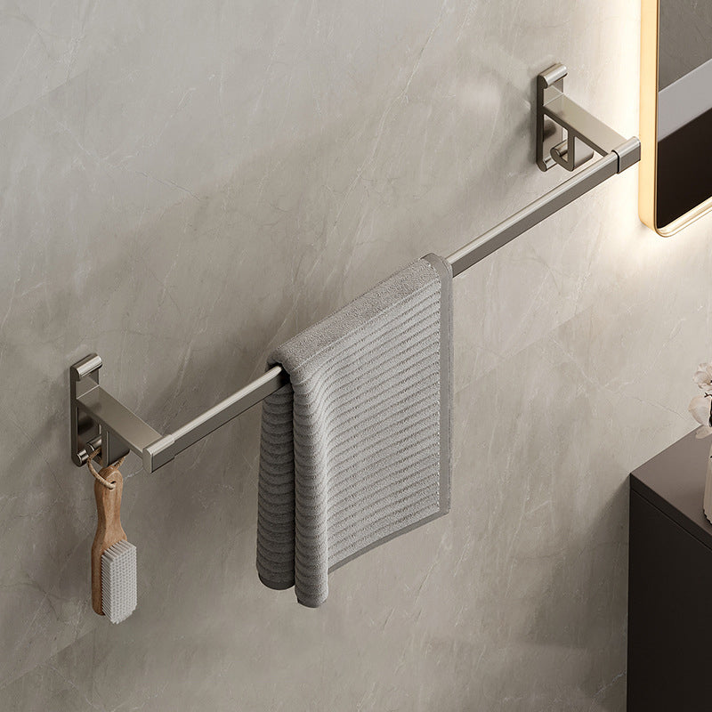 Frendorf | Graues Badezimmer Zubehör Set Zeitgenössischer Stil Aluminium Handtuchstange