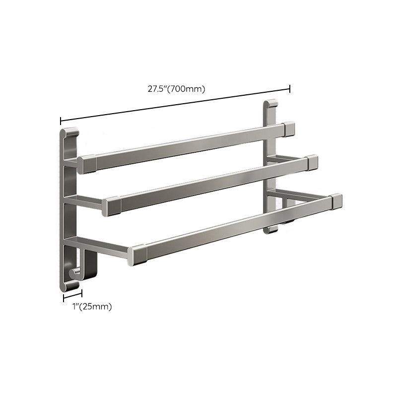 Frendorf | Graues Badezimmer Zubehör Set Zeitgenössischer Stil Aluminium Handtuchstange