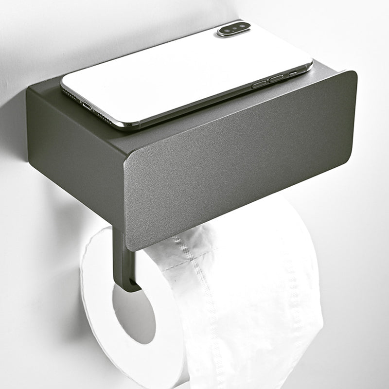 Frendorf | 2-teiliges Edelstahl Classic Badezimmerzubehörset Schwarz & Chrom Papierhalter