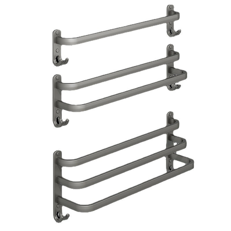 Frendorf | 2-teiliges modernes Badzubehörset aus Aluminium mattgrau Handtuchstange