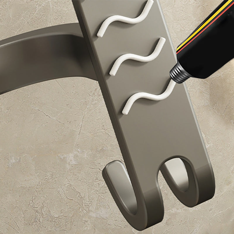 Frendorf | 2-teiliges modernes Badzubehörset aus Aluminium mattgrau Handtuchstange