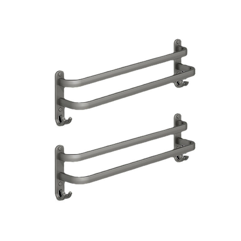 Frendorf | 2-teiliges modernes Badzubehörset aus Aluminium mattgrau Handtuchstange